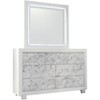HomeStock White Mirror with Faux Marble Border and LED Lighting – Luxurious Bedroom Accent Piece - 4 of 4