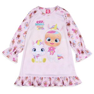Cry Babies Magic Tears Girls' Show Unicorn Sleep Pajama Dress Nightgown Pink - 1 of 4