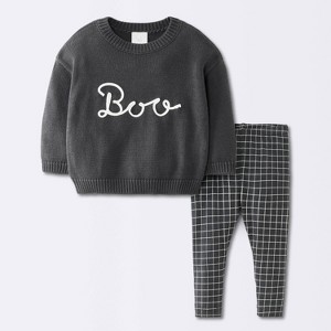 Conjunto de Bebé de Suéter y Pantalón Boo de 2 Piezas - Cloud Island™ Gris Carbón