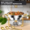 5QT Round Chafing Dishes Buffet Set, High Grade Dish Set, Full Size Pan, Rolled-Edge Design Food Warmers for Parties,Buffet,Wedding,Birthday - 3 of 4
