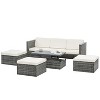 Patio Furniture, Outdoor Furniture, Seasonal PE Wicker Furniture,5 Set Wicker Furniture With Plywood Coffee Table,with lift TOP Coffee Table - 3 of 4