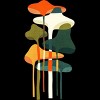 Junior's Design By Humans Artistic Wild Mushrooms Glowing By radiomode T-Shirt - 2 of 2