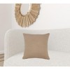HomeRoots 20" X 20" Taupe And Brown 100% Cotton Zippered Pillow - 2 of 4