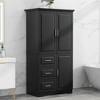 NicBex Tall&Wide Bathroom Storage Cabinet with Adjustable Shelves,3 Doors&3 Drawers,Freestanding Cabinet with Anti-Tipping Device for Bathroom - 2 of 4