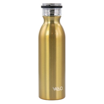 WAO 20 Ounce Stainless Steel Insulated Thermal Bottle with Lid in Matte  Black