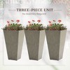 Okak 3 Pack 28" Tall Planters with Drainage Hole, Stylish Indoor & Outdoor Flower Pots for Porch, Patio, Deck - 2 of 4