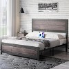 Modern Industrial Platform Bed Frame with Headboard & Charging Station – Wood and Metal, Rivet Design, No Box Spring Needed, Easy Assembly - 3 of 4