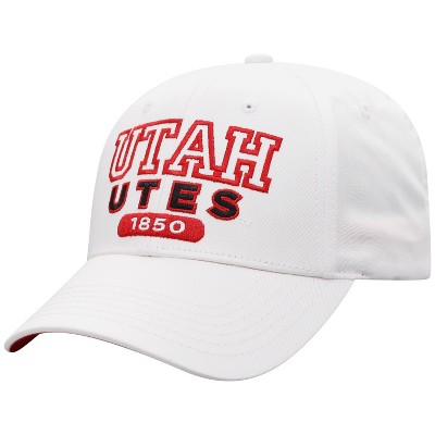  NCAA Utah Utes Men's White Twill Structured Snapback Hat 