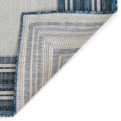 Carmel Navy Square Flatwoven Synthetic Area Rug, 7'10"