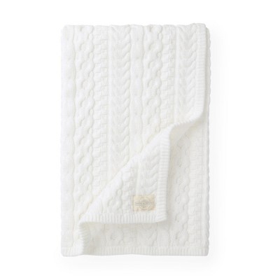 Image of Hope & Henry Baby Cable Knit Blanket (Ivory, One Size)