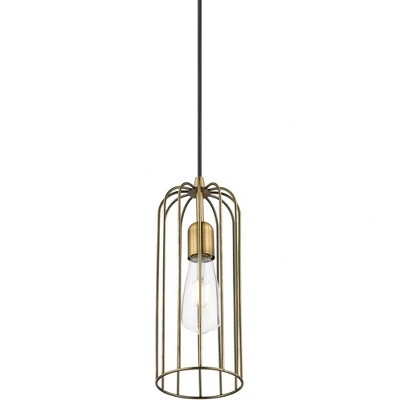 Glenbrook Antique Brass Mini Pendant Light with Glass Shade