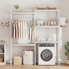 Double Row Over Washer and Dryer Shelves, 5 Tiers Laundry Room Storage and Organizer Standing Shelf, Heavy Duty Freestanding Clothes Drying Rack - 4 of 4