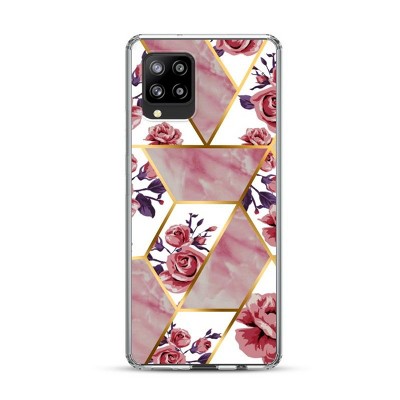 MyBat Fusion Protector Cover Case Compatible With Samsung Galaxy A42 5G - Electroplated Roses Marbling
