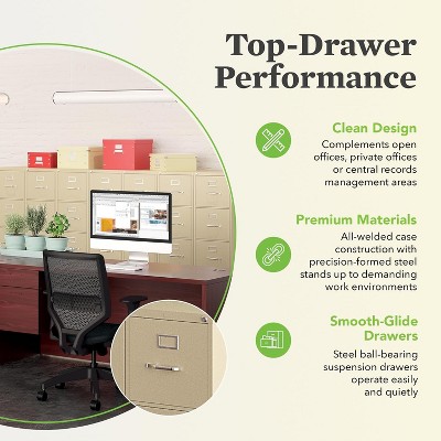 Putty Steel 3-Drawer Lockable Lateral Filing Cabinet