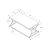 44" Laminate & Metal Rectangular Coffee Table with Circle and X-Leg Base and Contemporary Design for Living Room or Office - 4 of 4