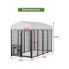 LAOTIES Large Outdoor Dog Kennel,Heavy Duty 8 x 4 x 5.6 FT Pet Run Enclosure with Rotating Feeder Bowls,Removable Waterproof Roof - 2 of 4