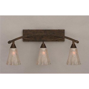 Toltec Lighting Bow 3 - Light Vanity in  Bronze with 5.5" Fluted Frosted Crystal Shade - 1 of 1