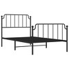vidaXL Twin Metal Bed Frame with Headboard & Footboard, Sturdy Steel, Black, No Mattress - 4 of 4