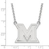 Black Bow Jewelry 10k White Gold Miami Redhawks NCAA Necklace 18 Inch - 2 of 4