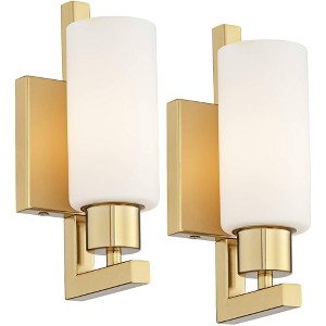 Possini Euro Design Possini Euro Irina 10" High Satin Brass Wall Sconce Set of 2 - 1 of 2