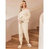 Ekouaer Women's 2 Piece Lounge Set Long Sleeve Knit Pajamas Sweatsuit Jogger Pant Outfits With Pockets - 2 of 4