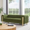 Okak Comfy Velvet Sofa 1pc with Tufted Backrest, Iron Legs Modern Loveseat Couch 3-seat for Apartments, living Room, Study, Green - 4 of 4