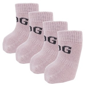 Pet Life Anti-Slip Rubberized Gripped Breathable Stretch Pet Dog Socks - Set of 4, LG, Black - 1 of 4