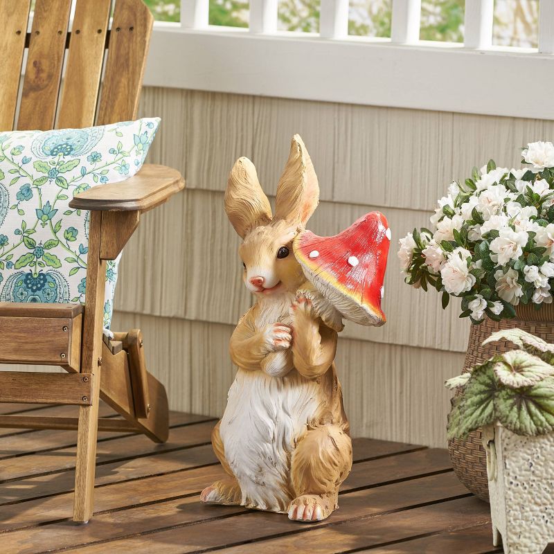 24&#34; Concrete Hogeland Outdoor Rabbit Garden Statue - White and Brown - Christopher Knight Home, 3 of 13