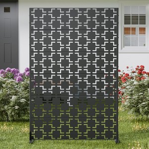 SpassWay 72"H 47"W Outdoor Metal Garden Trellis Privacy Screen Lattice Panel Indoor Room Divider - 1 of 4