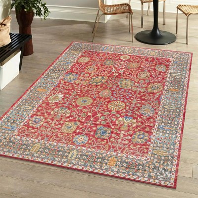 India Flower and Vine Area Rug - JONATHAN Y