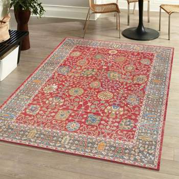 India Flower and Vine Area Rug - JONATHAN Y