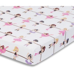 Everyday Kids Baby Girl Fitted Crib Sheet Born to Dance Ballerina, 100% Soft Breathable Microfiber, Fits Standard Crib Mattress 28x52in - 1 of 4