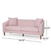 84.5" Contemporary 3-Seater Fabric Sofa,Channel Tufted Couch with Sloped Arms & Accent Pillows for Living Room-Baofuwish - 4 of 4