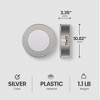 GE 4 Watt Dimmable Modern Easy Linking Corded Electric ‎Ceiling Mount Plastic 5,0000 Hour 3.1 Inch Diameter LED Puck Lights, Set of 5, Silver - 3 of 4