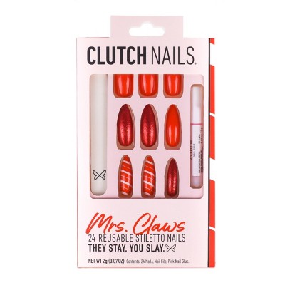 Clutch Nails Press On Fake Nails Mrs Claws 24ct Target