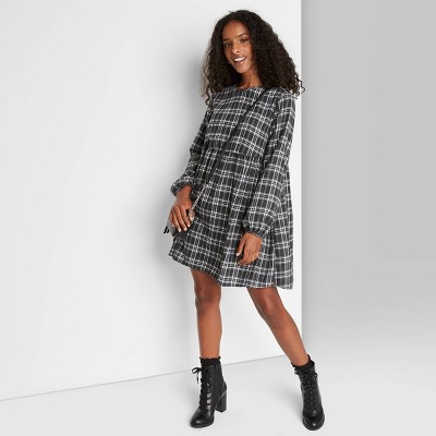 plaid babydoll dress