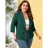 Clearlove Casual Blazer for Plus Size Women Office Business 3/4 Sleeve Open Front Cardigans Jacket Work Suit with Pockets - 2 of 4