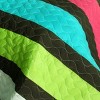 Slickblue 3 Piece Full/Queen, Soft Vermicelli Quilted Quilt and Shams, Quilt Set, Vertical Stripes, 9 Options - 3 of 4