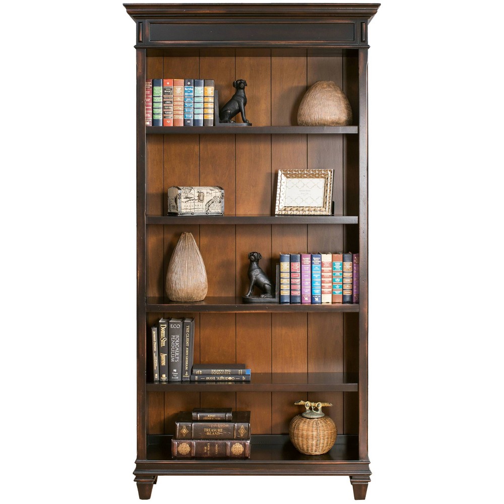 Photos - Garden & Outdoor Decoration 78" Hartford Open Bookcase Brown - Martin Furniture: Arched, 5-Shelf Wood Storage
