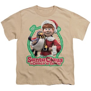 Boys' Santa Claus Is Comin To Town Penguin T-Shirt - 1 of 4