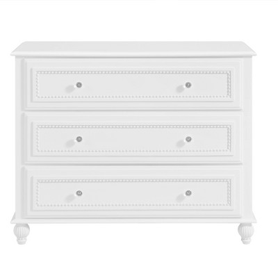 White 3-Drawer Nursery Dresser with Deep Dovetail Drawers