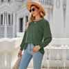 Coolmee Women's Blouses Dressy Casual Long Sleeve Shirts Clothing Puff Sleeve Tunic Tops with Smocked Cuffs - 3 of 4