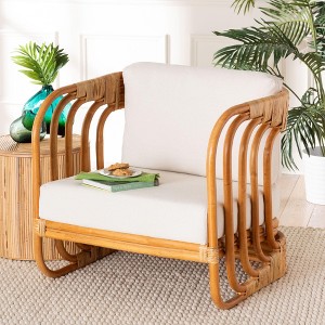 bali & pari Corsa Modern Bohemian Natural Rattan Arm Chair - 1 of 4
