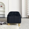 Modern Tufted Ottoman Bench with Hidden Storage and Gold Accents for Living Room, 47.2" Wide -3irtyhousy - 3 of 4