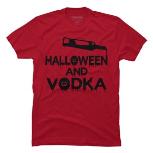 Men's Design By Humans Halloween and Vodka By melcu T-Shirt - 1 of 4