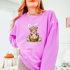 Teddy Bear Easter Basket Watercolor - Women's Lightweight Garment Dyed Sweatshirt - 2 of 3