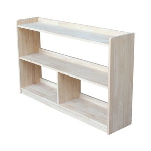 International Concepts 30" Abby Divided Bookshelf Unfinished : Farmhouse Style, 4-Tier, Hardwood, Metal Hardware - 1 of 4