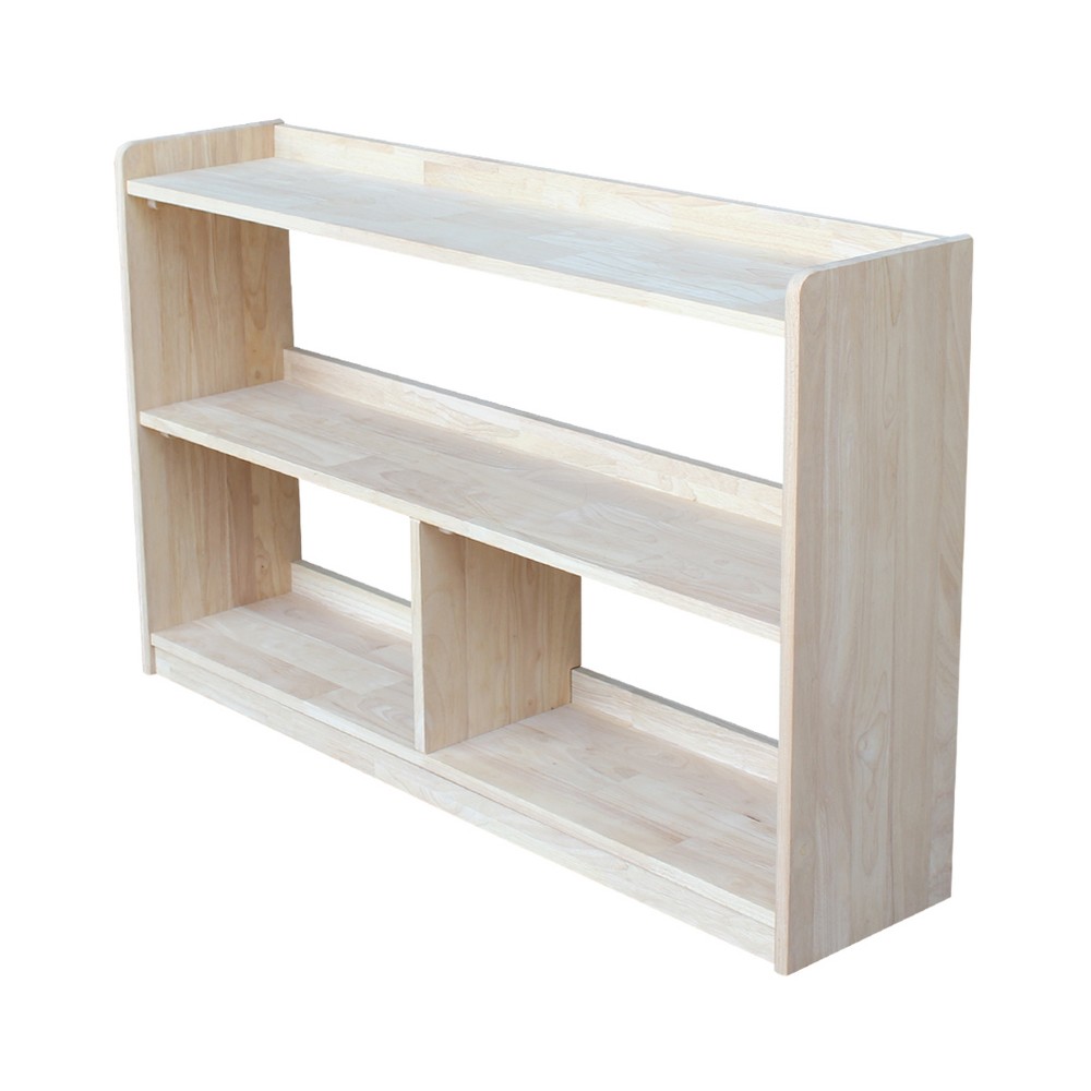 Photos - Wall Shelf 30" Abby Divided Bookshelf Unfinished - International Concepts