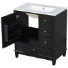 30" Bathroom Vanity with Sink, Modern Under Sink Cabinet with 1 Door, Shelf and 3 Soft-Close Drawers for Bathroom or Powder Room – Cuddlewood - 3 of 4