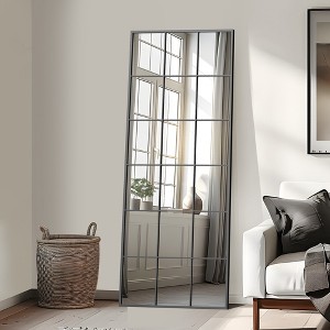 Wooakway Black/Gold Accent Wall Mirror Ornate Full Length Mirror for Living Room Bedroom Entryway - 1 of 4